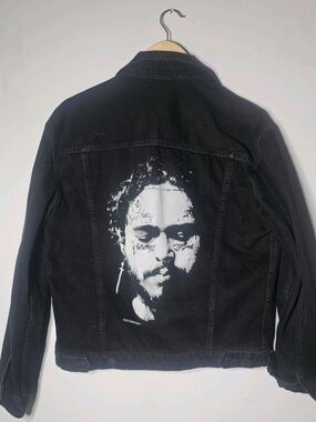 H&M Post Malone Jean Jacket – Men’s Denim Trucker Style, Small Streetwear
